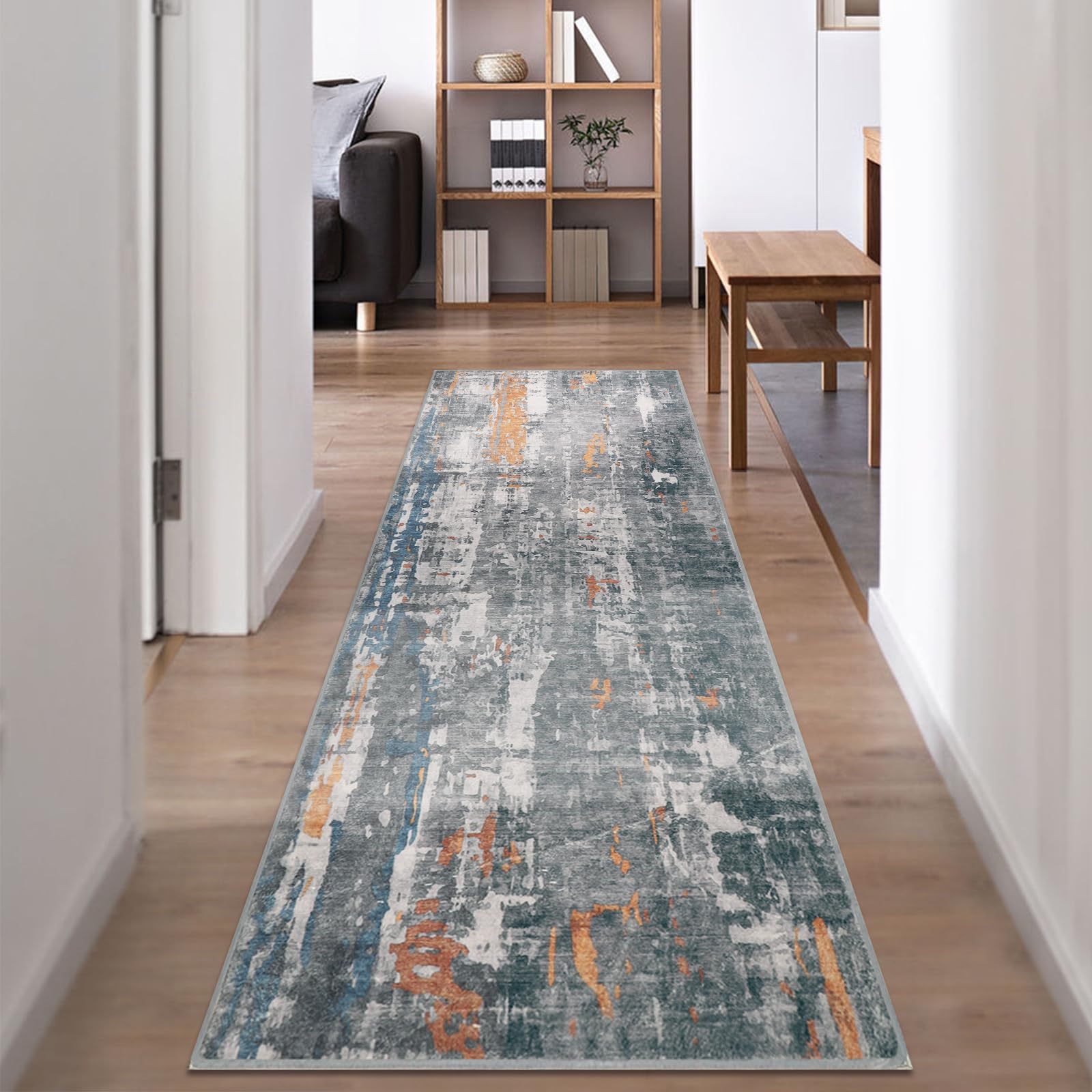 Famibay Läufer 5,2 X 15,2 Cm – Rutschfester, Waschbarer Flurteppich In Ziegelrot, Niedriger Flor