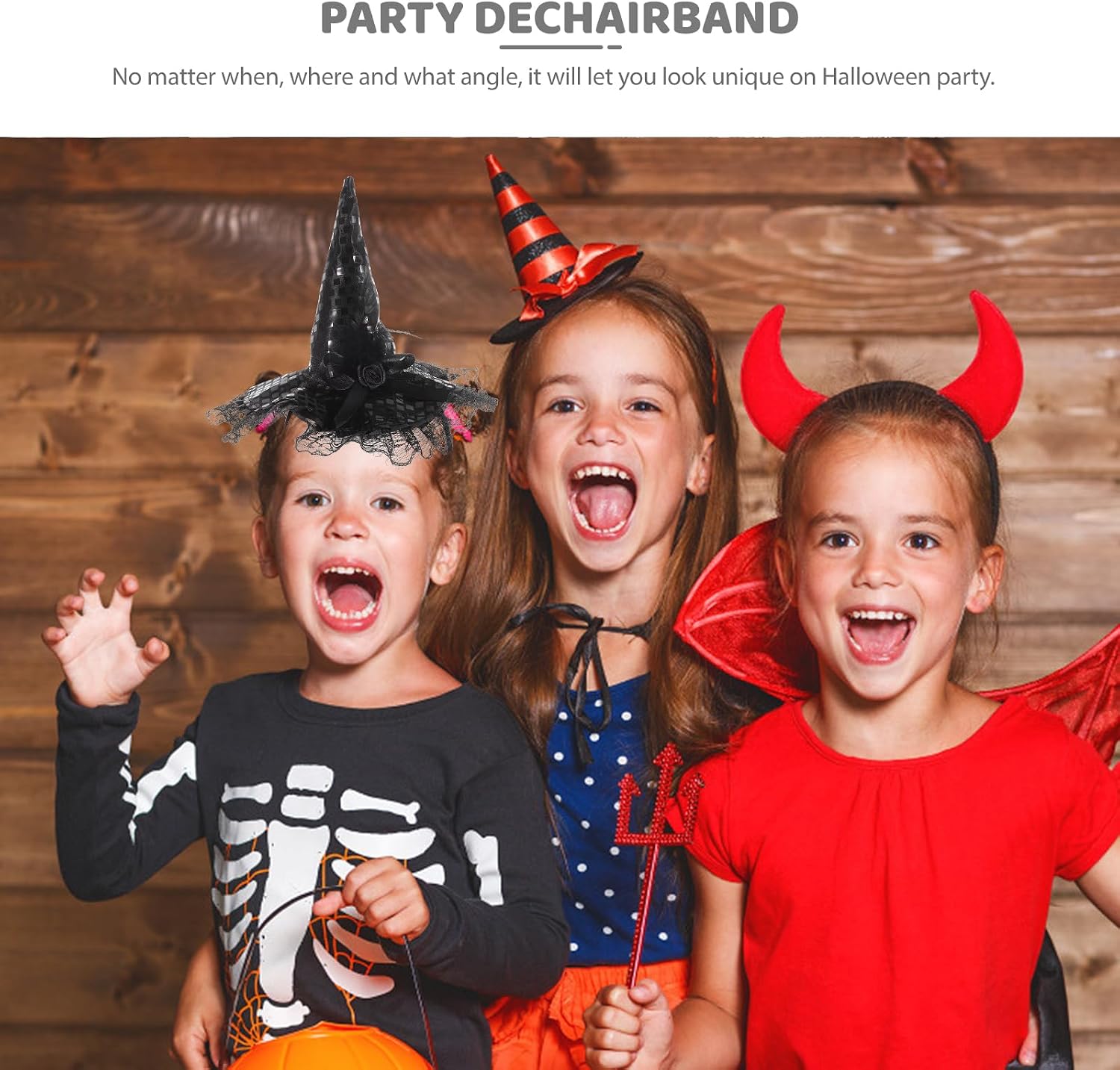 Sosoport Halloween Headband Party Witch Hat Headband for Halloween Costume Dress up Party Supplies(Black)