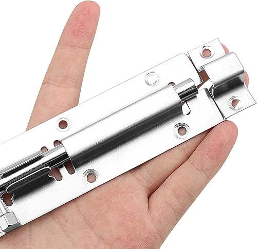 Miniatura 5 de SINJEUN Paquete de 30 pernos de barril de 5 pulgadas, cerradura deslizante de acero inoxidable, pestillo de puerta grueso con 160 tornillos de