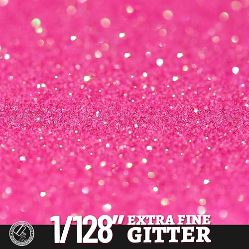 Miniatura 3 de LEOBRO Purpurina rosa, purpurina, 5.29 onzas, purpurina fina rosa intensa, purpurina iridiscente para manualidades, purpurina corporal con purpurina