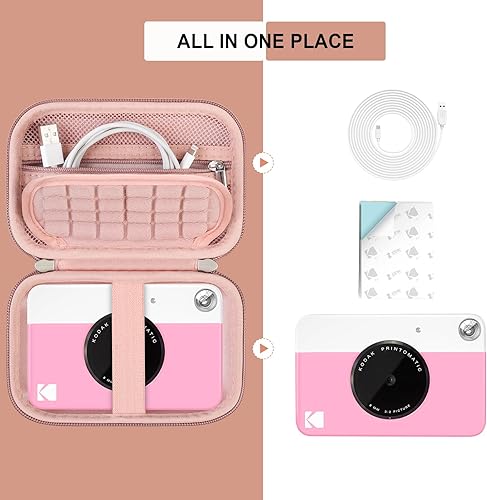 Miniatura 2 de Funda de viaje rígida para cámara digital KODAK Printomatic a todo color con impresión instantánea, funda protectora con bolsillo de malla para