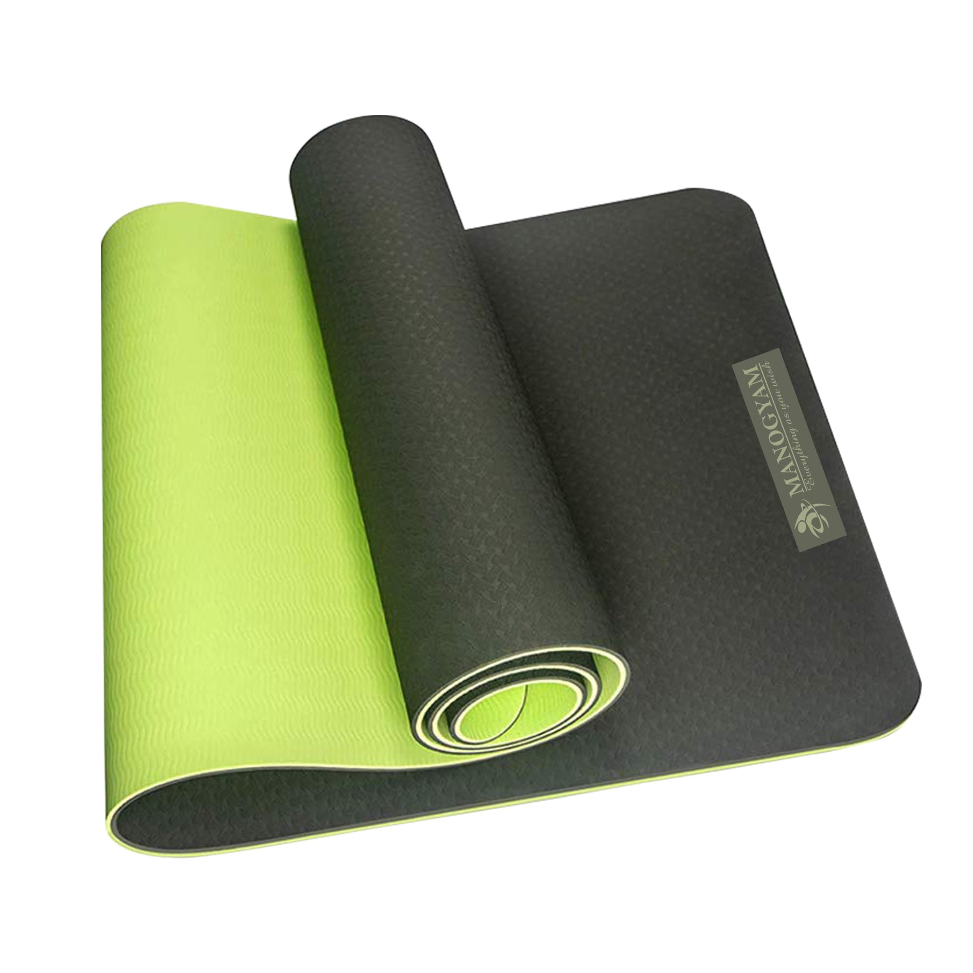 Manogyam Yoga Mat Non Slip, Eco Friendly Fitness Exercise Mat for Men & Women,(TPE6) Green, Grey 6 mm Yoga Mat-image-21