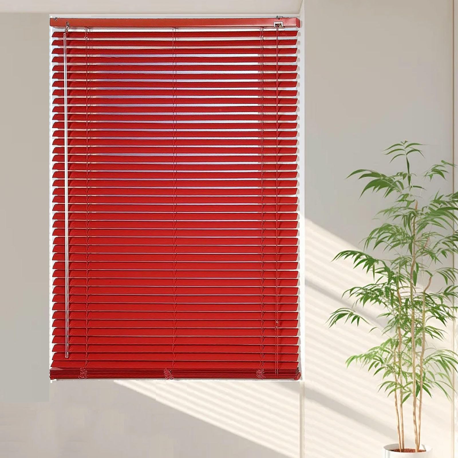 Amazon｜赤い金属のブラインド 25mm の窓のためのアルミニウム