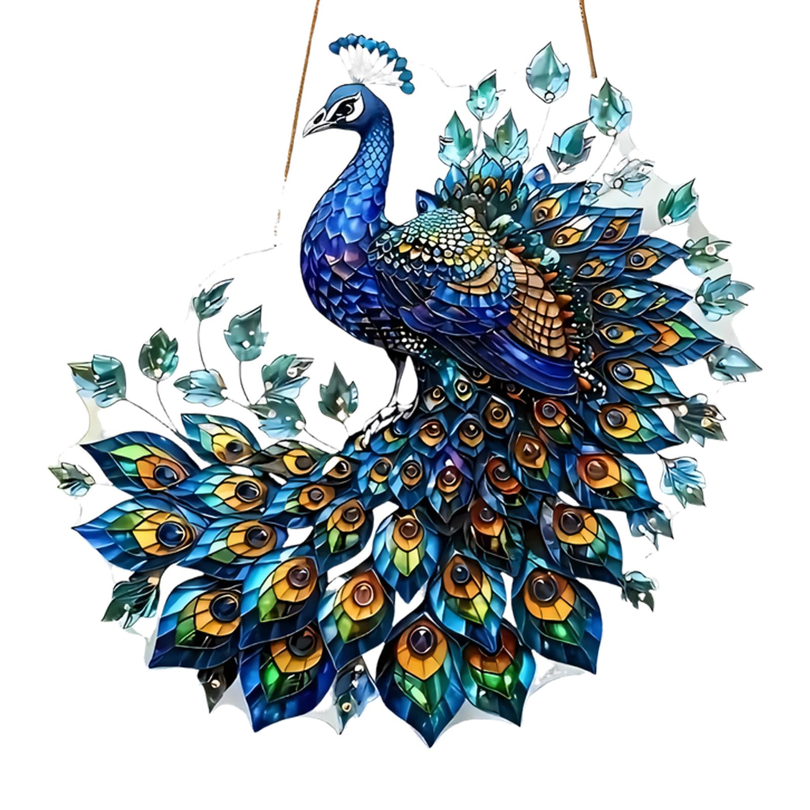 Stained Glass Birds Sun Catchers with Rope for Yard Ornament Housewarming Present Stained Glass Window Hanging
