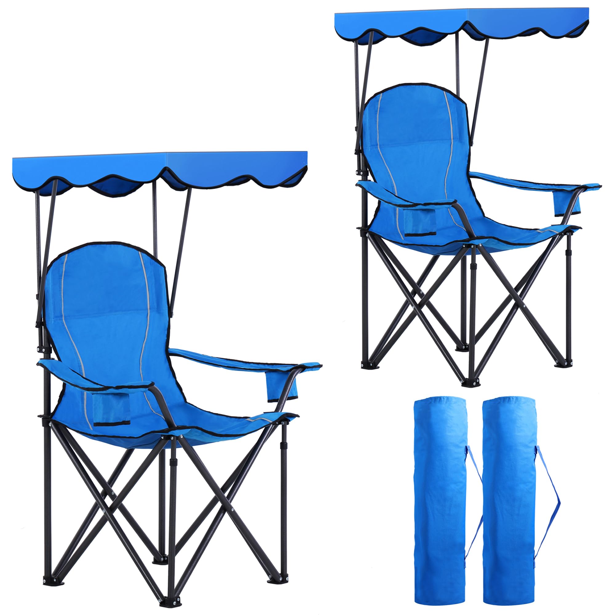 LET’S CAMP Camp Chair with Shade Canopy