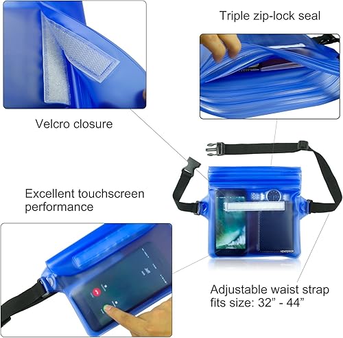 Miniatura 3 de Riñonera impermeable paquete de 2  Accesorios de playa Bolsa seca Riñonera impermeable para natación, esnórquel, vela, kayak, playa, piscina,