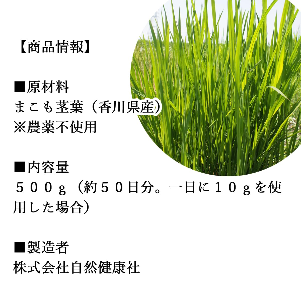 Amazon.co.jp: 自然健康社 乾燥 まこも 500g 無農薬 国産 香川産 無