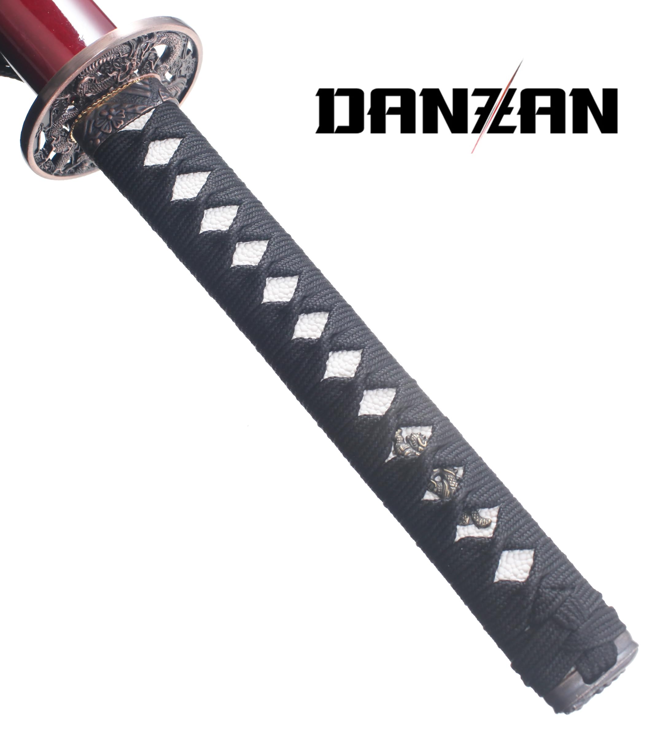 Danzan Katana en Bois Lame en Bois Katana Dragon Rouge Epee Japonais Sabre Katana Samourai - Lame Bois Noire