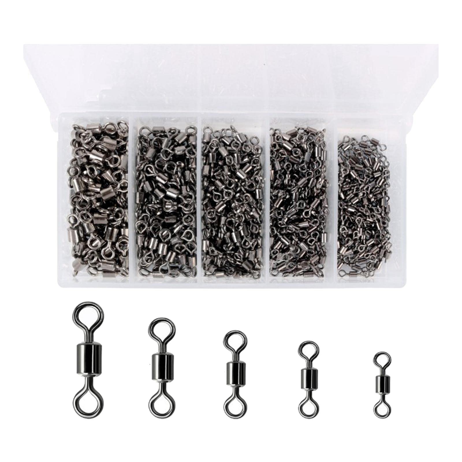 predolo 200 Stück Angelwirbel Sprengringe Tackle Verbinder Haken Line Verbinder Lure Einfach Montage Korrosionsbeständig für Karpfenangeln Fliegenfischen