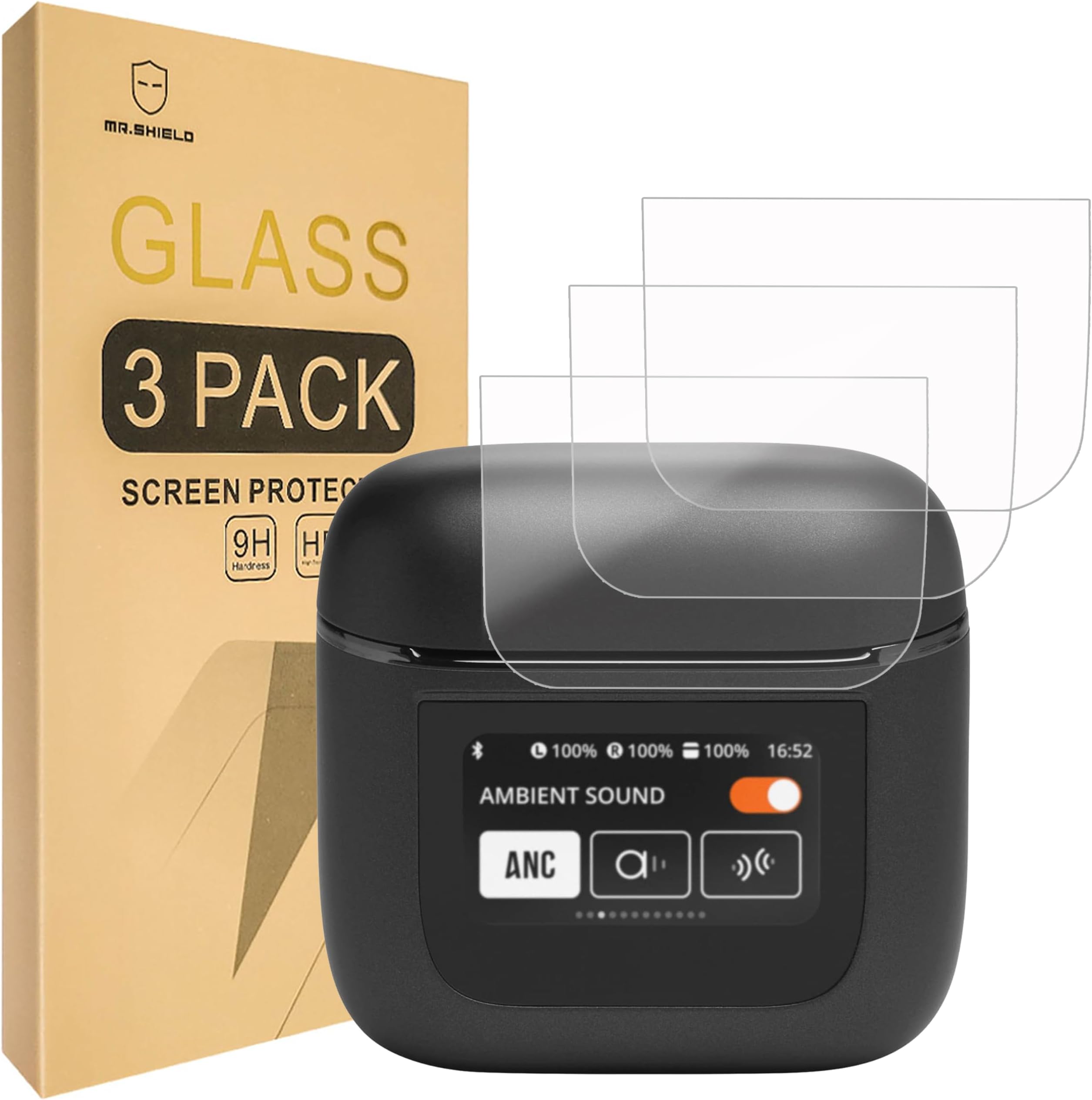 Mr.Shield Screen Protector Compatible with JBL TOUR PRO 2 [Tempered Glass] [3-PACK] [Japan Glass with 9H Hardness]