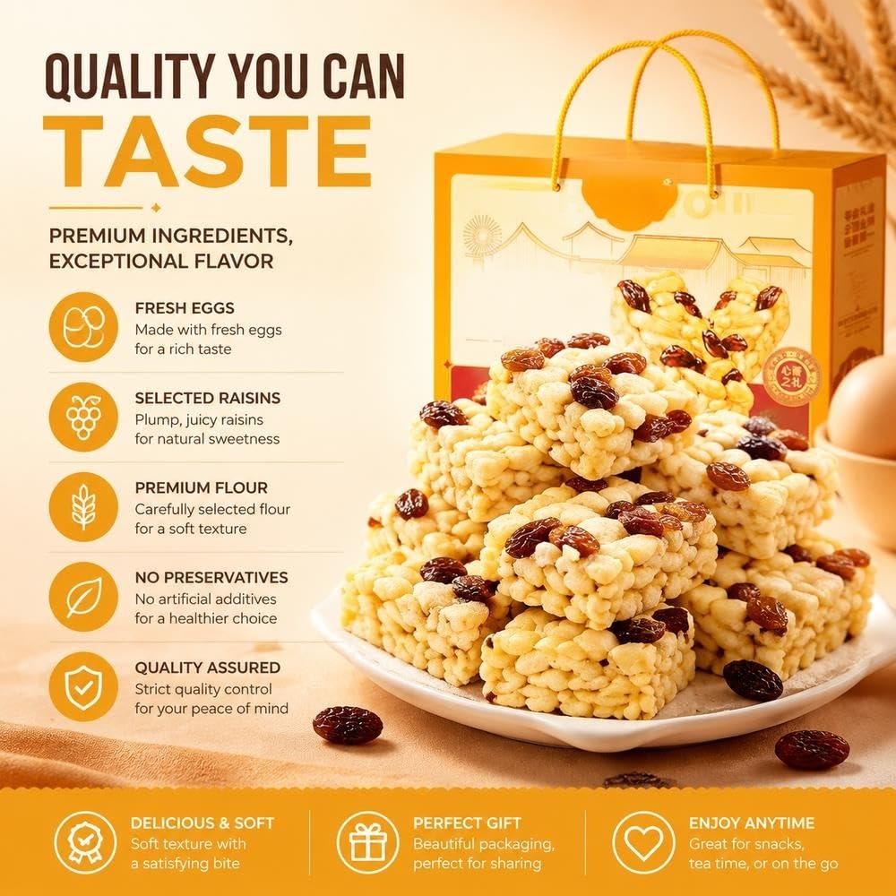 Quadratischer Snack aus weichem, gebackenem Gebäck, 500 g