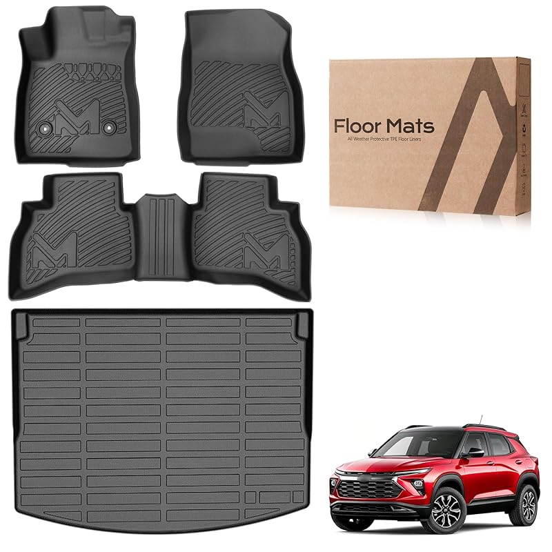 Kit de tapetes automotivos e protetor de porta-malas em TPE para Chevy Trailblazer AWD 2021 a 2026, conjunto completo com 4 peças