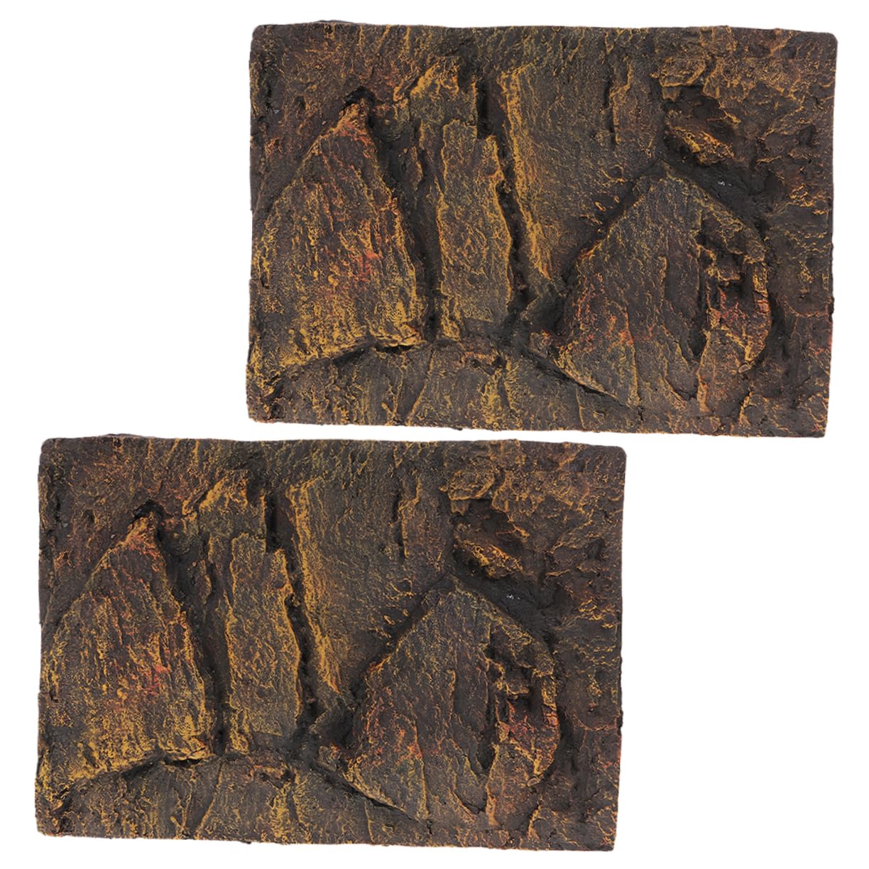 GANAZONO 2Pcs Terrarium Background Boards for Turtle Tanks Lightweight Reptile Tank Decor with Natural Effect for Fish Aquariums and Reptile Enclosures