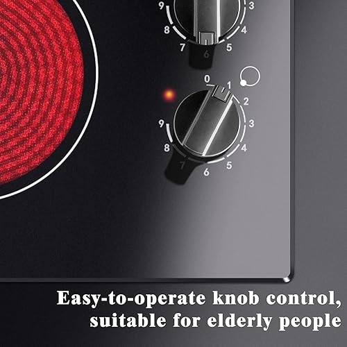 Vista 35 de Karinear Placa eléctrica de 30 pulgadas, 4 quemadores, control de perilla con placa de cerámica integrada, estufa eléctrica radiante de 30 pulgadas