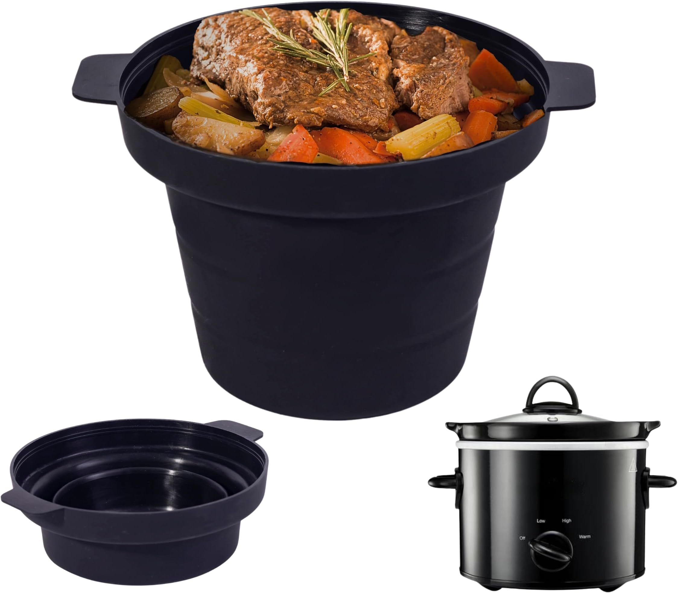 Slow Cooker Liner, 1.8 Litre, Foldable Silicone Liner For Easy Storage, Dishwasher Safe, Designed Specifically To Be Compatible With Crockpot, Morphy Richards, Daewoo, Tower, Andrew James & More.