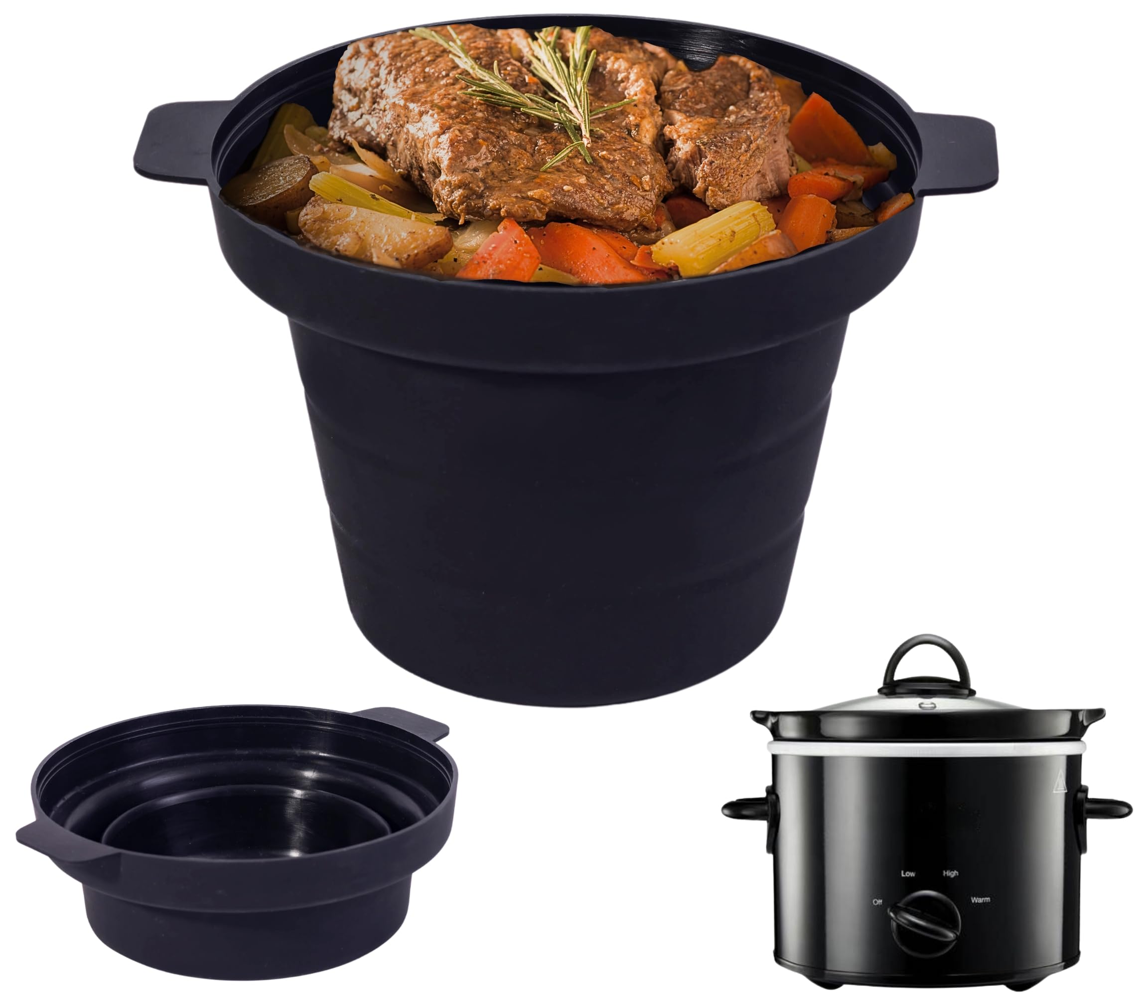 Slow Cooker Liner, 1.8 Litre, Foldable Silicone Liner For Easy Storage, Dishwasher Safe, Designed Specifically To Be Compatible With Crockpot, Morphy Richards, Daewoo, Tower, Andrew James & More.