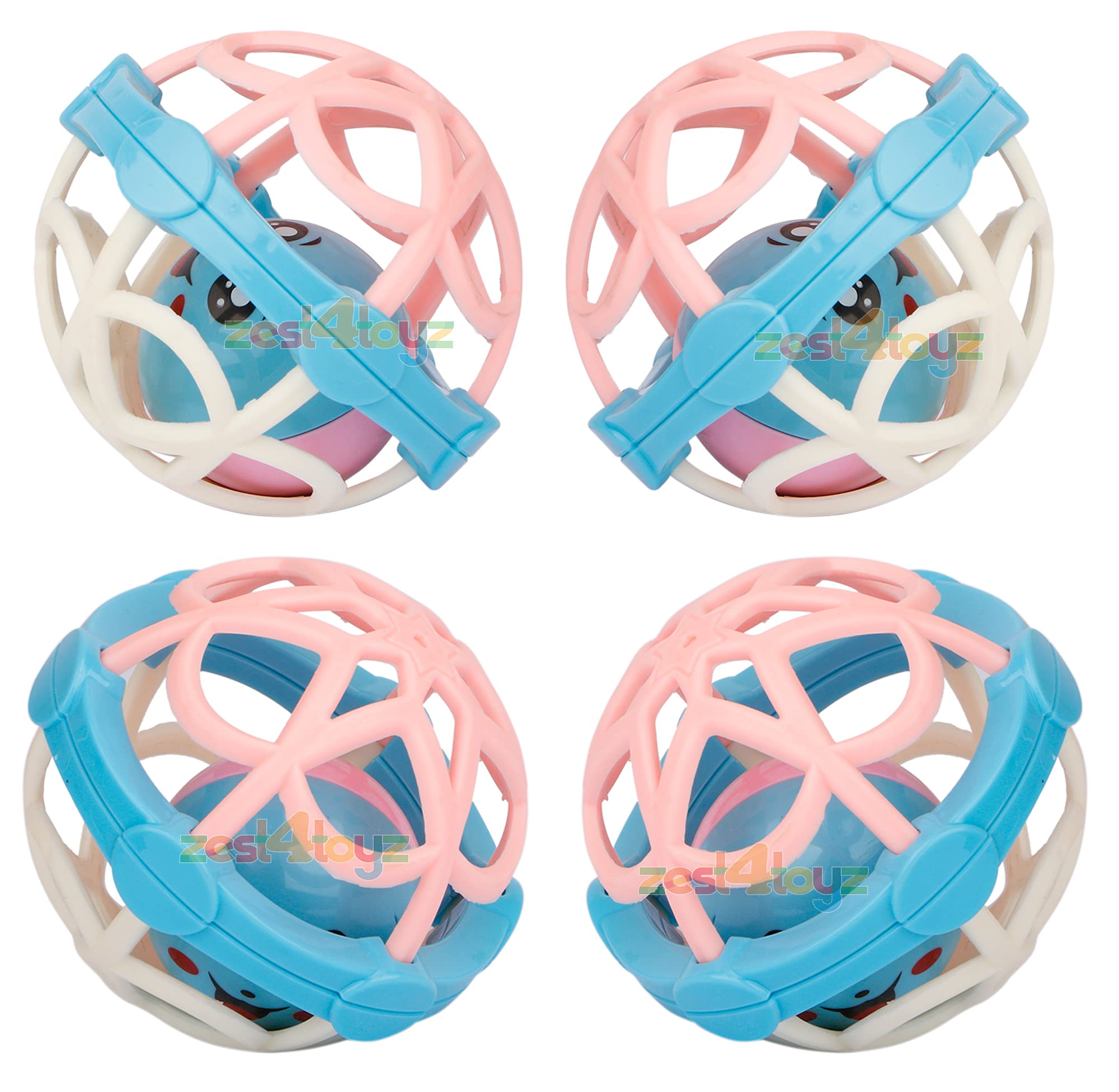 Zest 4 Toyz Rattles Toy for Baby 0-6 Nonths New Born Rolling Hand Bell Ball Soft Plastic Rubber Early Learning Toys - Pack of 4 (Assorted) (B0995R72S7) Amazon Price History, Amazon Price Tracker