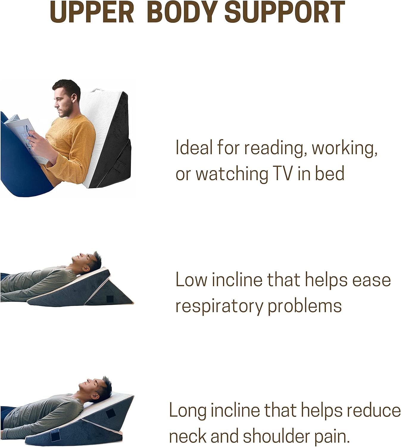 Vriksasana Bed Wedge Pillow with Memory Foam Top and Jacquard Cover | Adjustable 9” & 12” Folding Incline | Back & Leg & Knee Support | Acid Reflux, Anti Snoring, Heartburn, Gerd (Pistachio & Forest)
