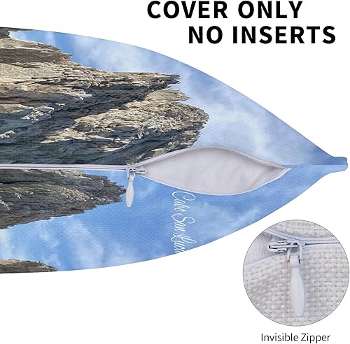 Miniatura 4 de Cabo San Lucas - Funda de almohada decorativa moderna de 16 x 16 pulgadas, diseño de paisaje de la formación rocosa en el mar, de arpillera cuadrada