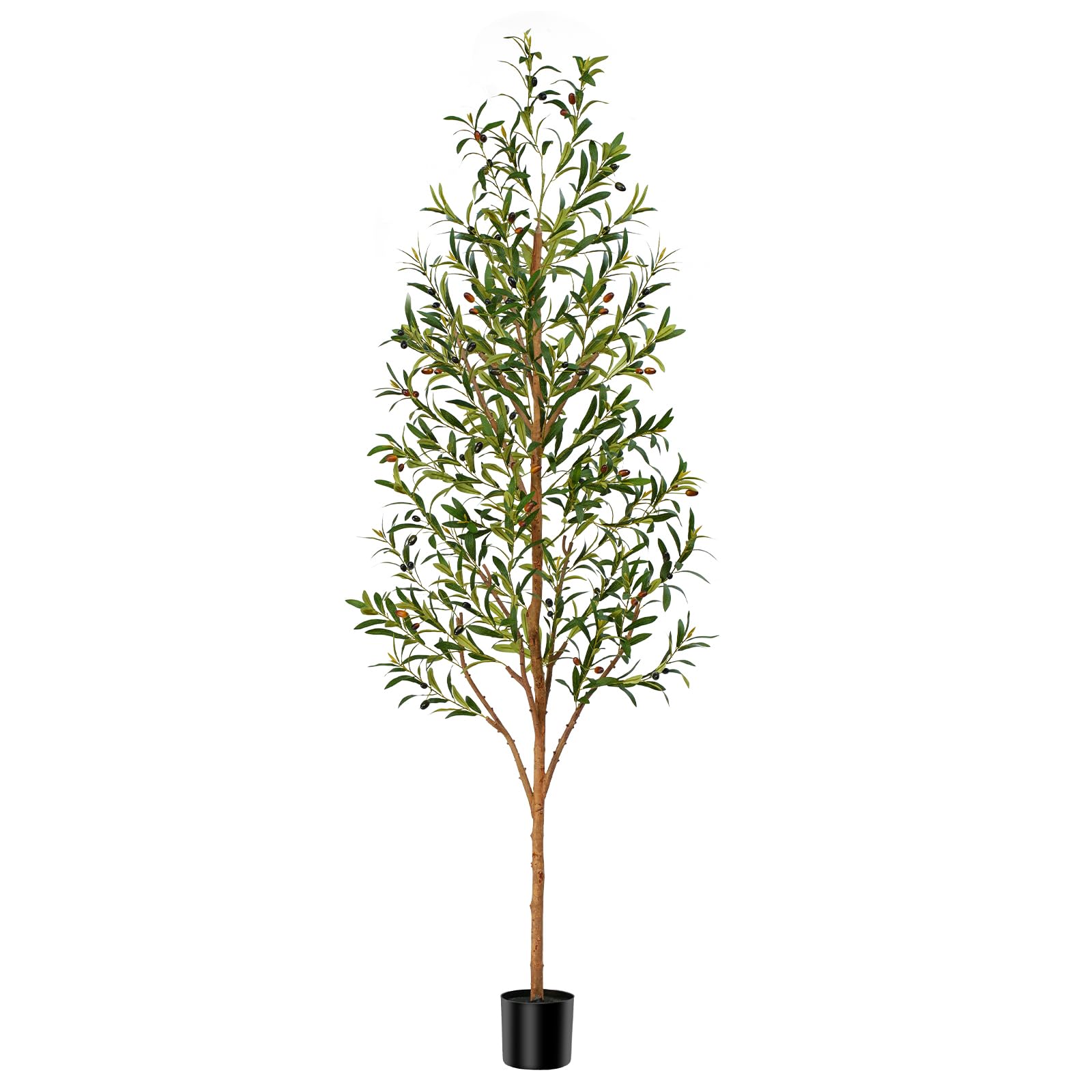 Olivo Pianta Artificiale 210cm alta con Tronchi Natural, Piante Finte da Interno Grandi Ha 756 Foglie e 54 Frutti, Albero Artificiale Interni Per Soggiorno Ufficio Giardino Dec