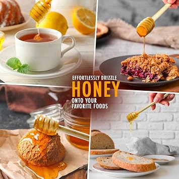 Gloriec 40 Pcs Honey Dipper Sticks - Wooden Honey Dipper- 3 Inch Mini Wooden Honeycomb Sticks, Honey Stirrer Stick For Honey Jar Dispense Drizzle Honey and Wedding Party Favors Gift