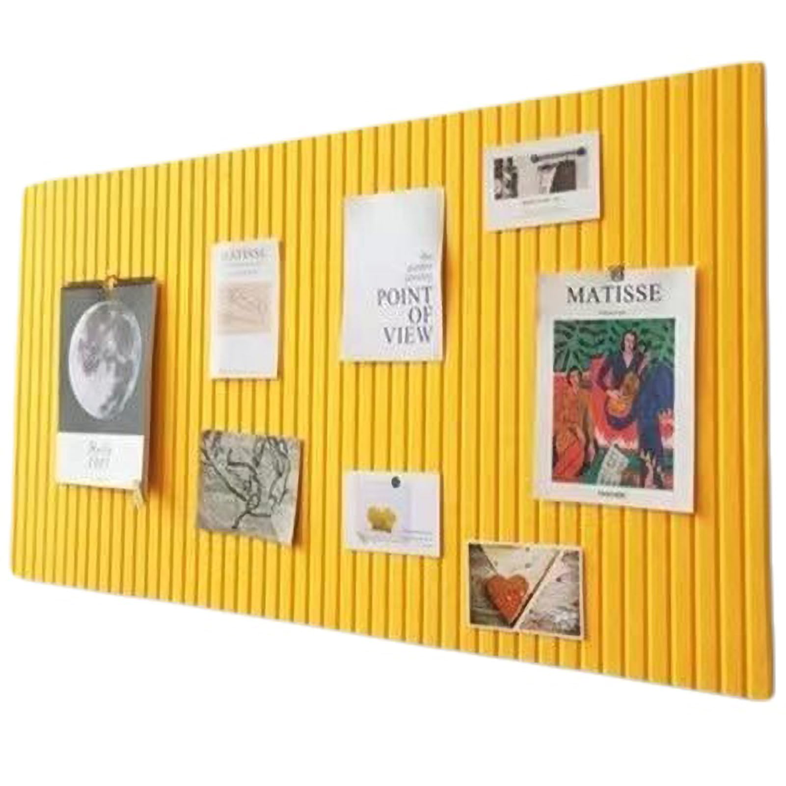 XIUCAI Color Self-Adhesive Felt Pin Board, Modern Aesthetic Home Decor Wall Display Board, for Office Workplace Classroom Kids Room, with Push Pins,Yellow,120 * 240cm