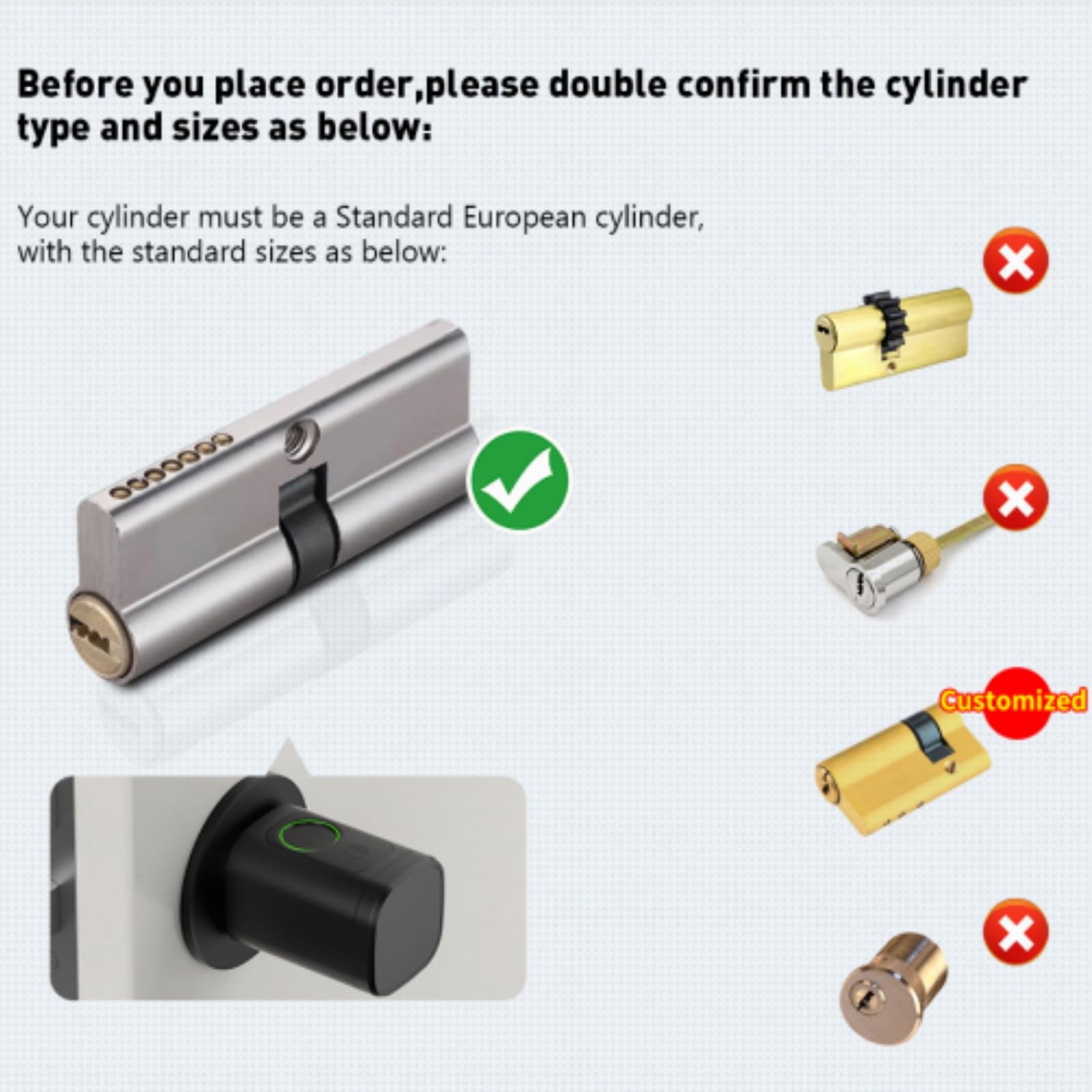 Zamek do drzwi, odcisk palca, 5 i 1 inteligentny zamek do drzwi z kodem szyfrowym, klucz RFID, elektroniczny otwieracz do drzwi, zamek do drzwi domowych, regulowany cylinder zamykający 60-90 mm, zamki