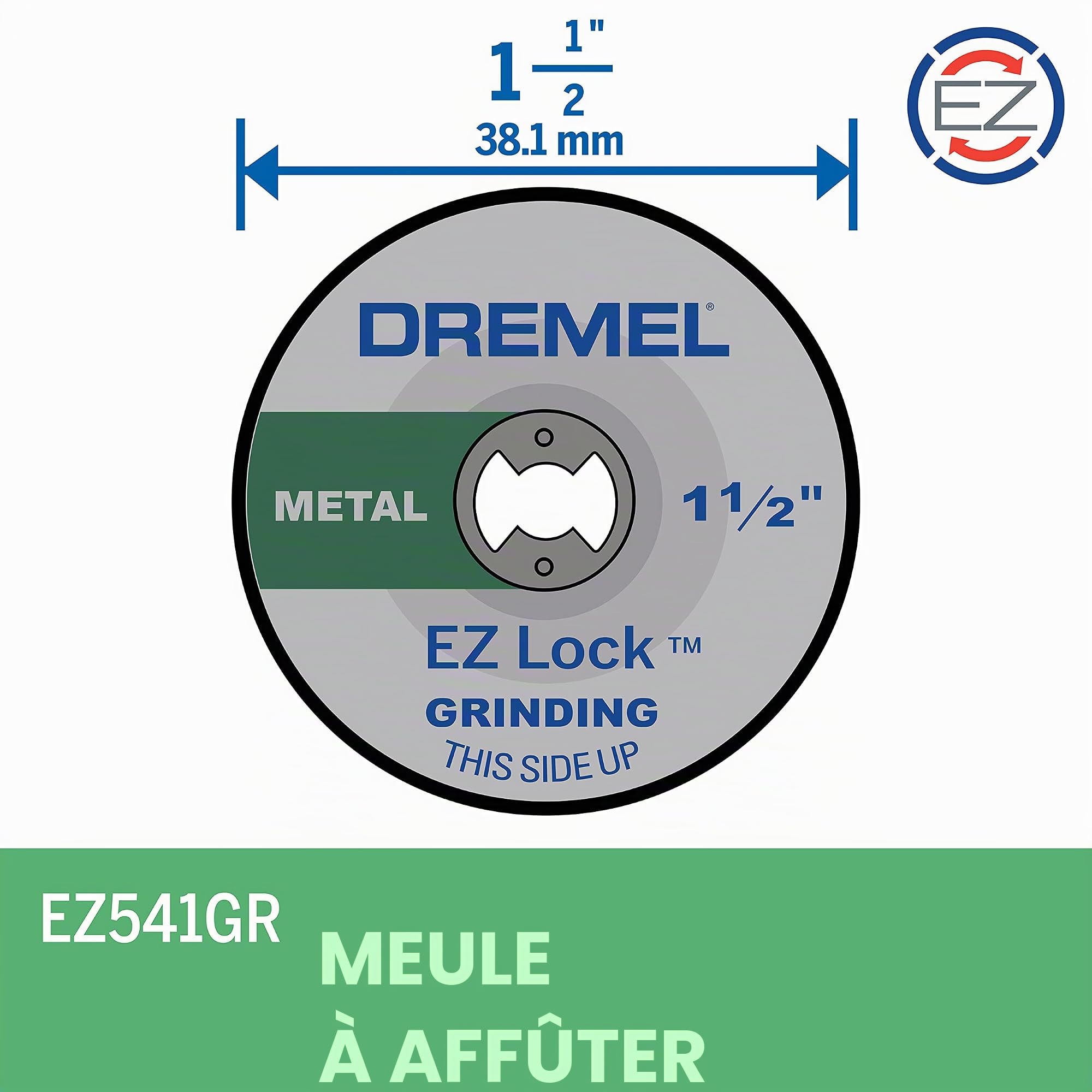 Dremel EZ541GR Roue de meulage EZ Lock en métal Vert