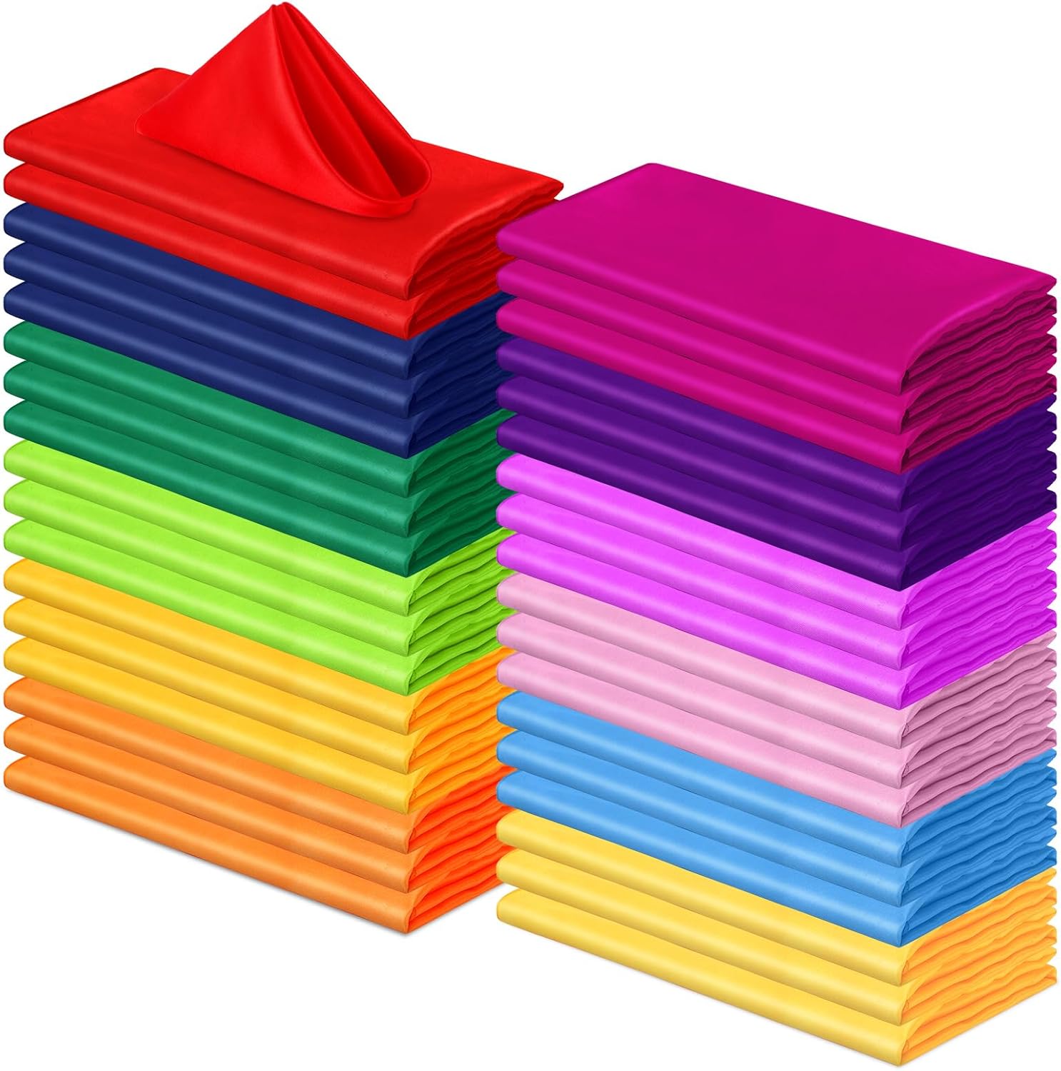 Juego de 36 Servilletas de Tela Multicolor Poliéster 51x51 cm