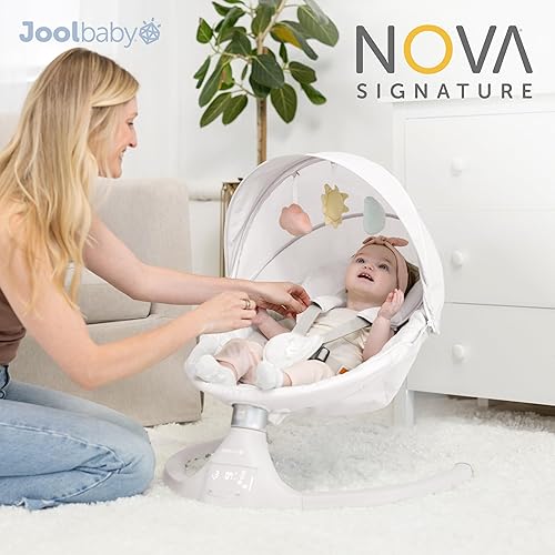 Miniatura 2 de Jool Baby Nova Swing para recién nacidos, columpio eléctrico motorizado para bebés, música Bluetooth, 10 melodías preestablecidas, control remoto
