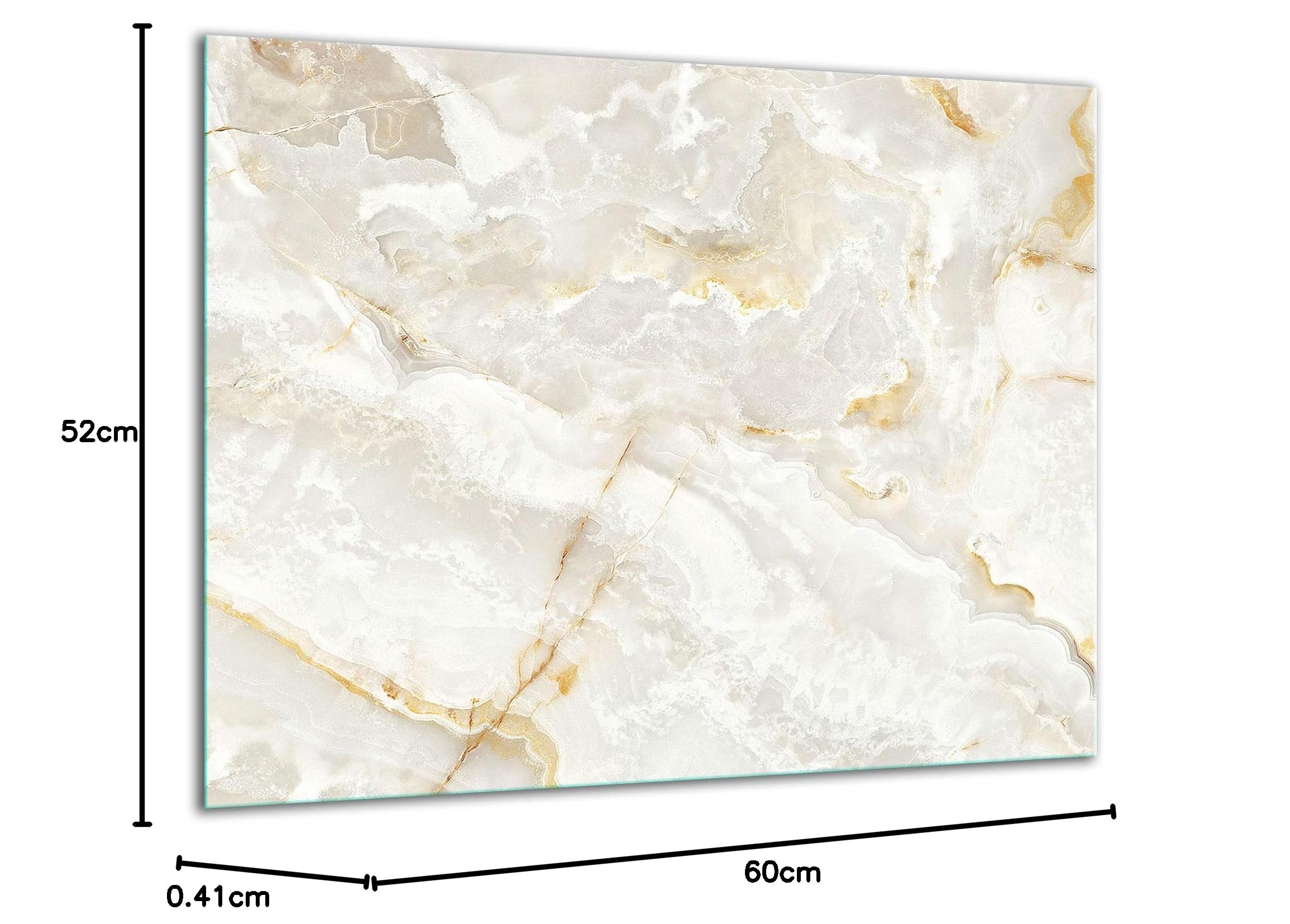 TMK ArtDeko – Placa Protectora Vitrocerámica 1 Pieza 60x52 cm – Cubre Placa de Inducción de Cristal Templado 4 mm – Tabla de Cocina de Vidrio Multifuncional y Protector Antisalpicaduras