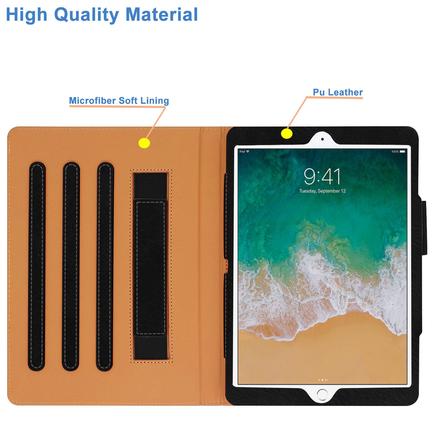 Amazon | iPad 第6世代ケース iPad Air 2ケース ペンシルホルダー付き
