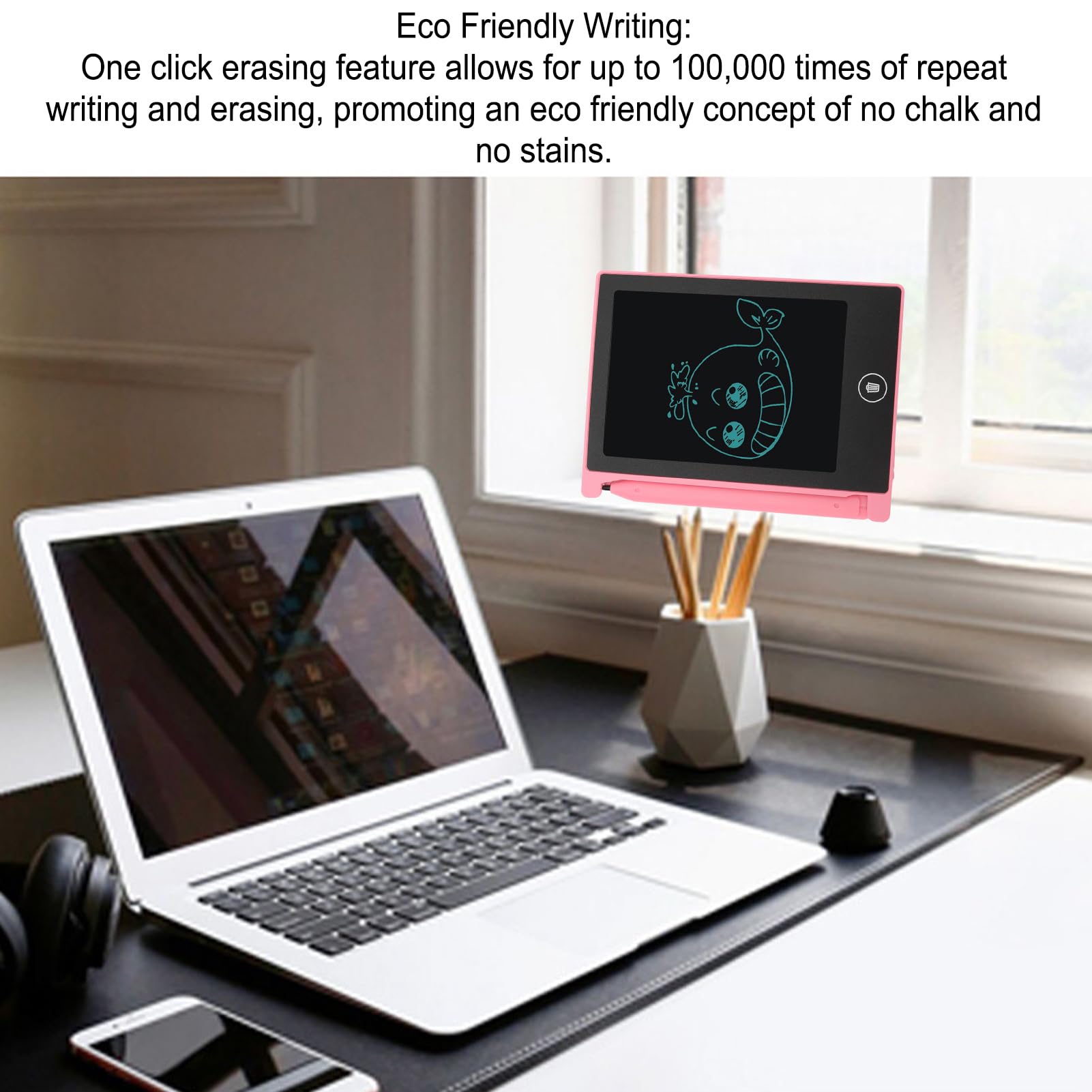 LCD Writing Tablet, 4.5 Inch Erasable Drawing Doodle Board with Lock and Pressure Sensing Function, Electronic Drawing Writing Pad for Learning and Education — view 4