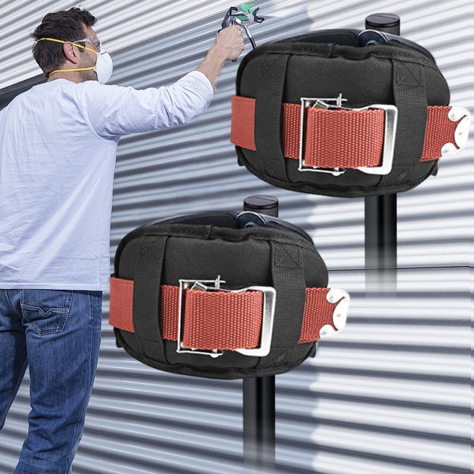 Almohadillas Repuestos Zancos | Arneses Protectores Para Piernas De Zancos De Yesero,Equipo De Seguridad Ajustable De Nylon Para Construcción, Pintura, Decoración Del Hogar Y Enyesado
