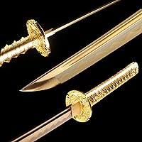 Vista 8 de 40.6 pulgadas de acero de alto carbono al horno dragón de oro japonés Katana Samurai Espada Full Tang jian