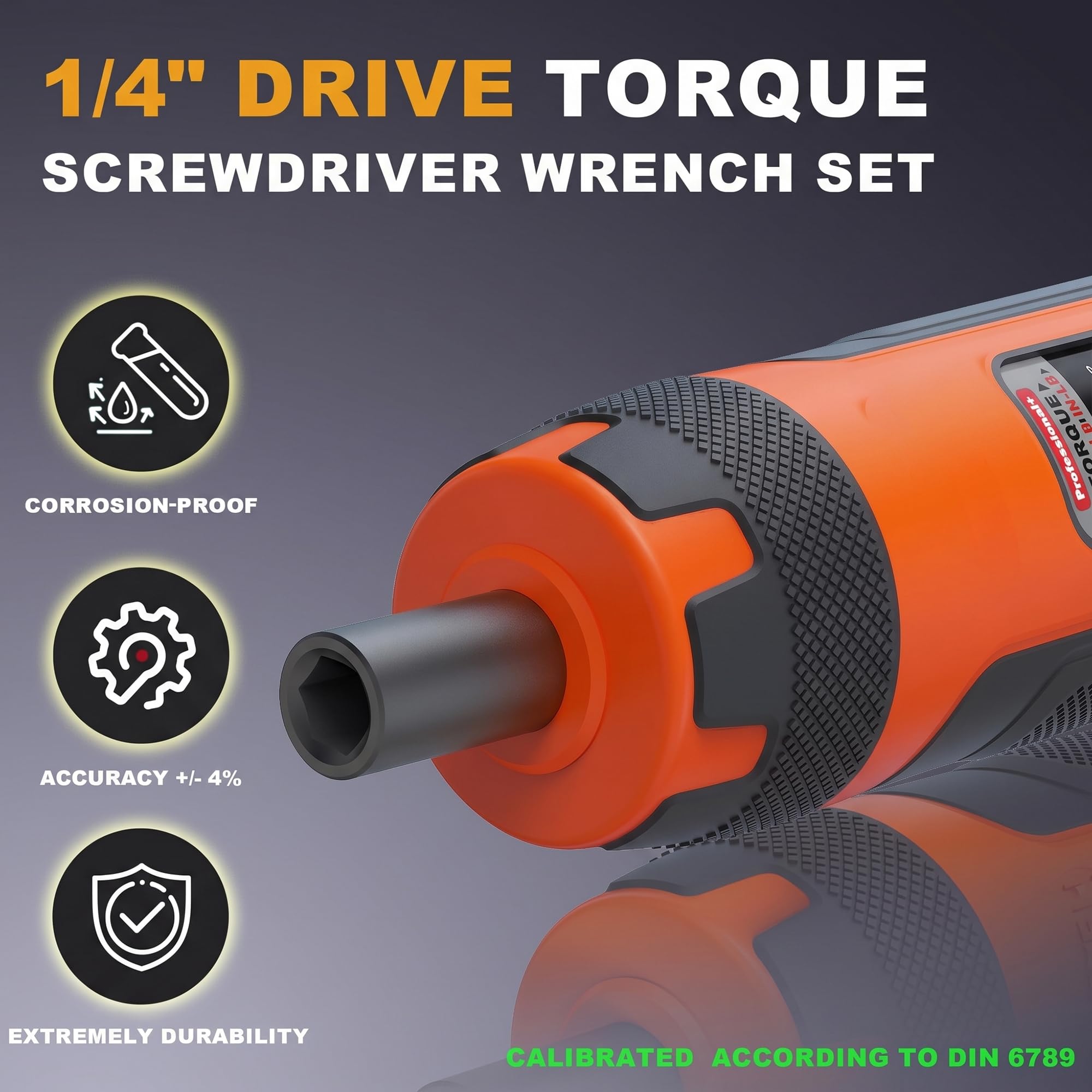 Tournevis Dynamométrique 1/4", 1-8 Nm Clé Dynamométrique 31 Pièces Tournevis de Torsion, de Clé de Torsion 1/4" avec pour Réparations Domestiques et Vélos