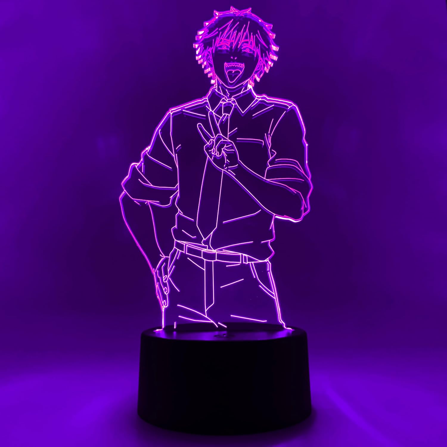 Otaku Lamps Denji Chainsaw Man – Anime Lamp Figure Night Light, 16 Color RGB LED – 3D Anime Room Décor Gift for Otaku