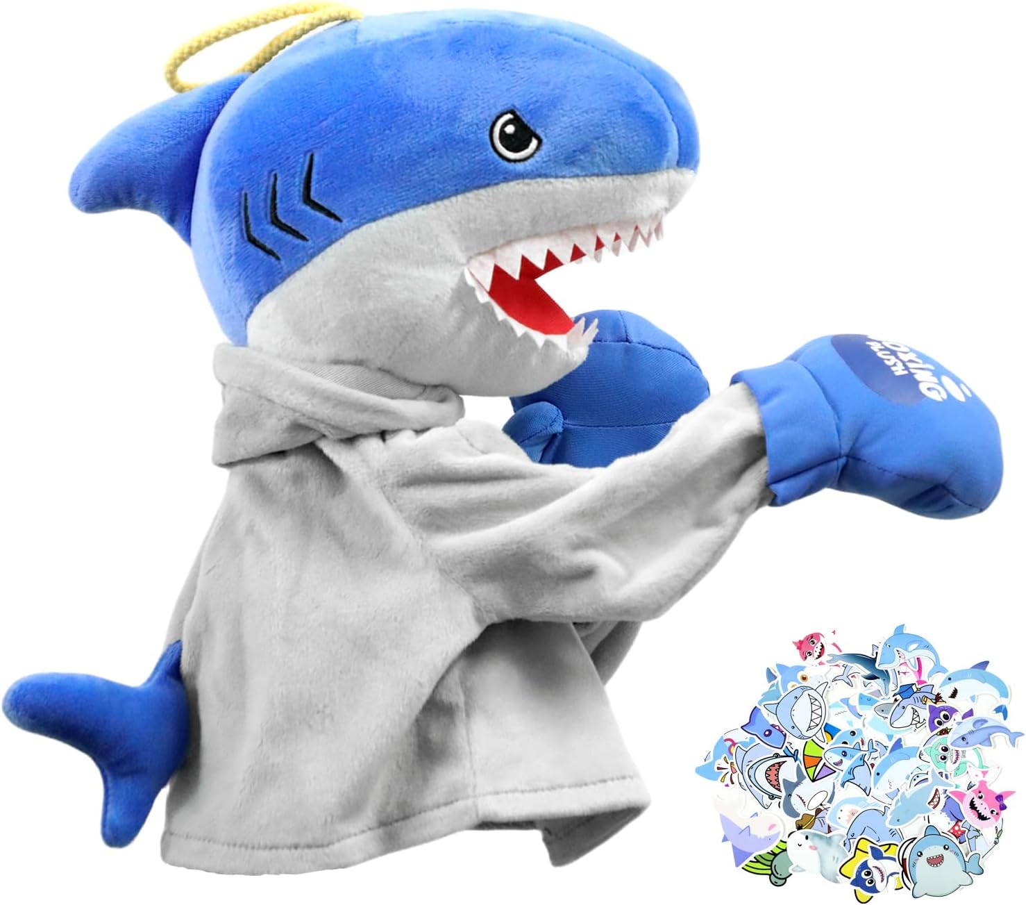 Kids Hand Puppet, Toddler Animal Plush Toy with Sounds and Boxing Action, Shark Hand Puppets Toys for Toddler Party Favor, Show Theater, Birthday ChristmasGifts, Easter Basket Stuffers