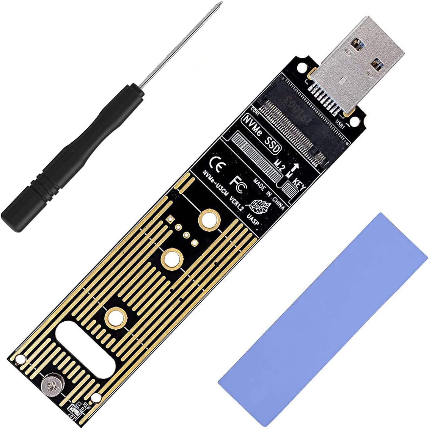 Supwell M.2 Nvme To Usb Adapter Board, M.2 Ssd To Usb 3.1 Type A Card, M.2 Pcie Based M Key Hard Drive Converter Reader Hard Disk Drive Converter Board
