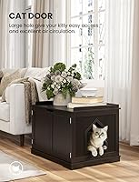 Vista 2 de Muebles de caja de arena para gatos, caja de arena oculta para gatos de interior, amplios muebles de baño para gatos con divisor extraíble, fácil