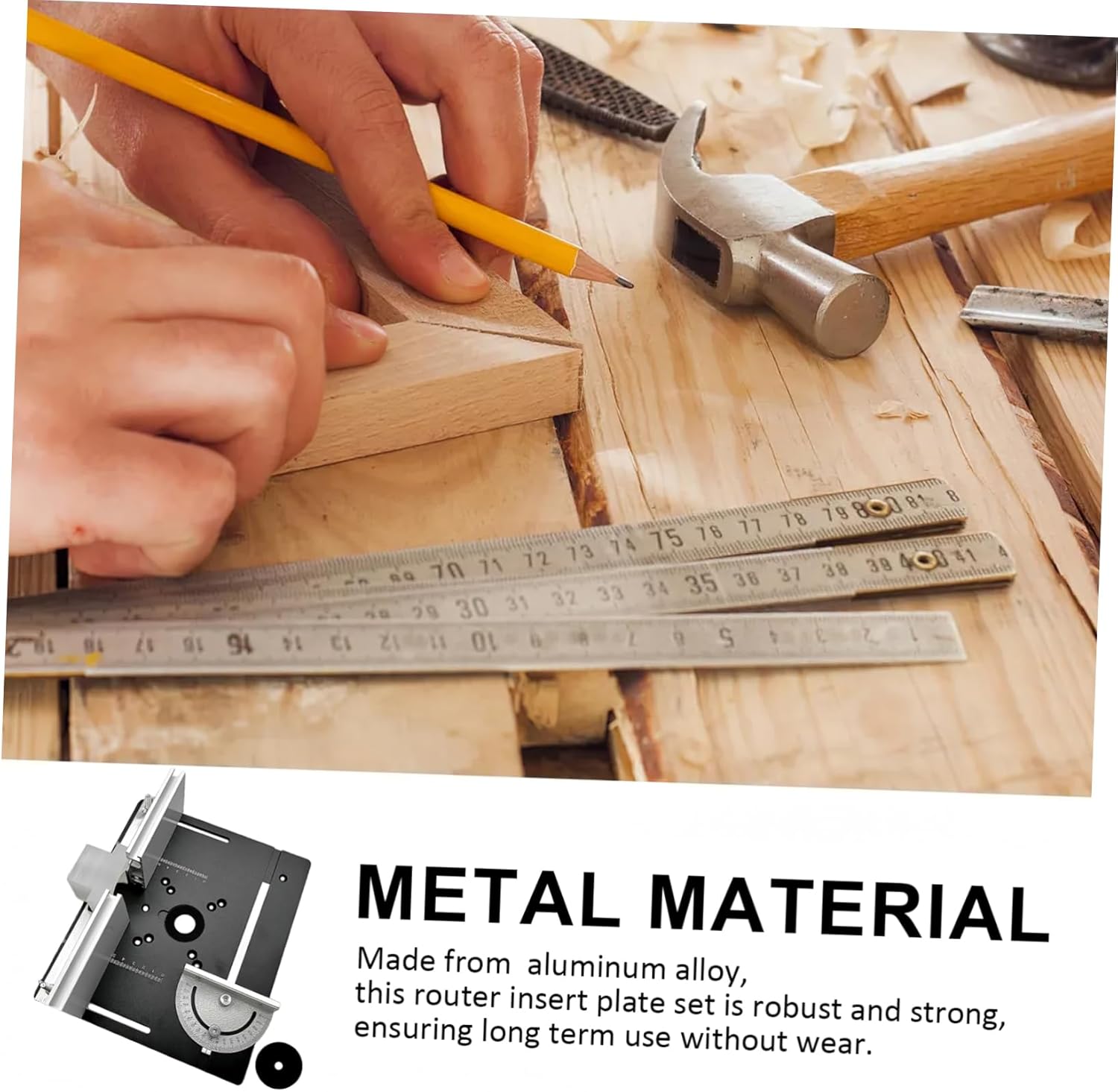 YARNOW 1set Router Table Insert Plate Set Aluminum Alloy for Woodworking Precise Machining Easy Installation Versatile Use for Trimming and Milling Tasks Compact Kit