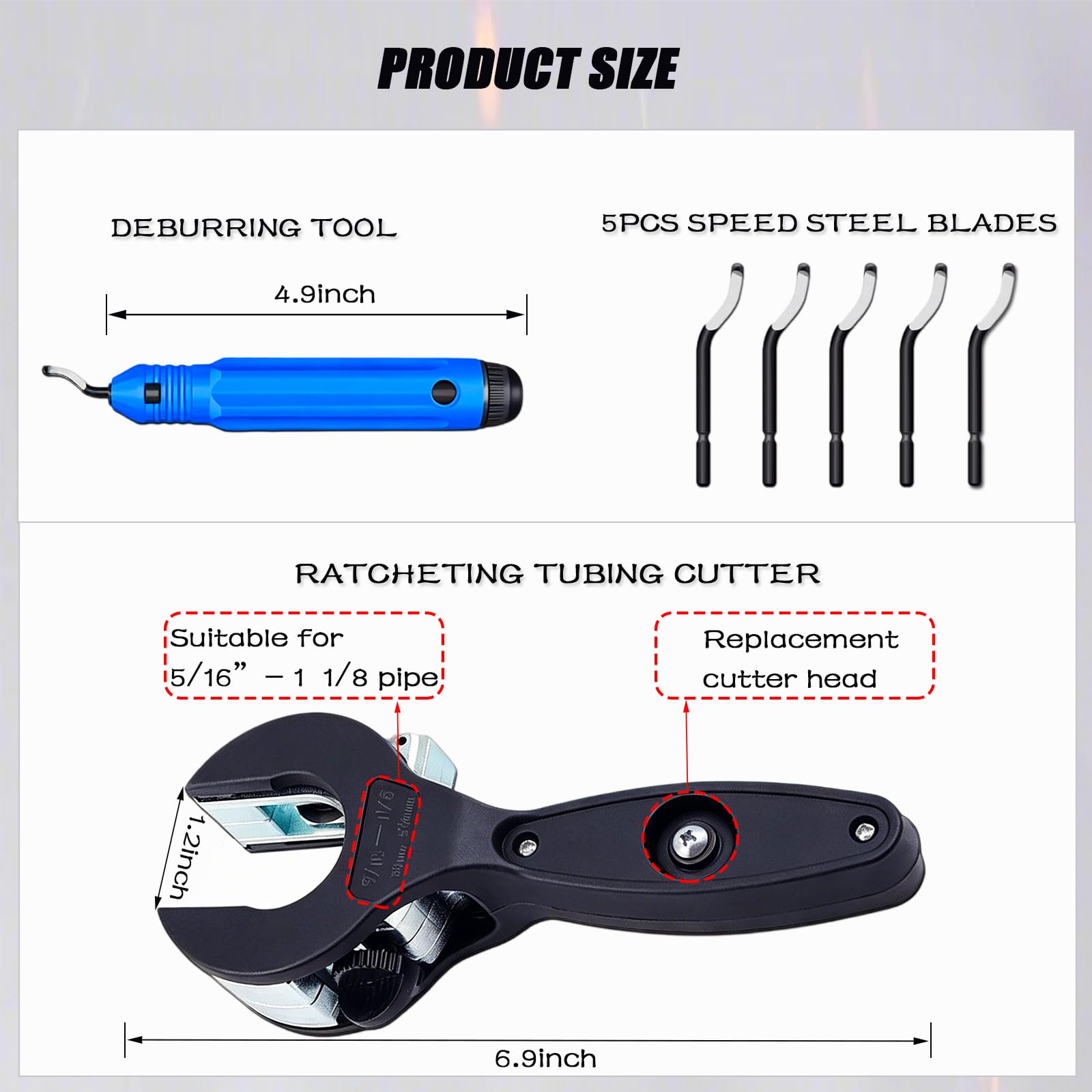 Ratcheting Tubing Cutter - Copper & Metal Pipe -3
