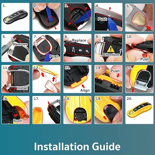 Miniatura 5 de MK2 Reemplazo de botón de goma compatible con llavero Porsche Button Sedan