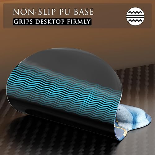 Miniatura 66 de MROCO Alfombrilla ergonómica para mouse con reposamuñecas de gel, cómoda alfombrilla de mouse con superficie de soporte de muñeca suave y base