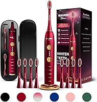 Wagner Stern WHITEN+ Sonic Electric Toothbrush: Pressure Sensor, 5 Modes, 3 Intensities, 8 DuPont Heads, Travel Case - 48K VPM Whitening