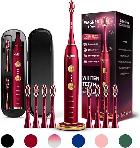 Wagner & Stern WHITEN+ Edition. Cepillo de dientes eléctrico inteligente con sensor de presión. 5 modos de cepillado y 3 niveles de intensidad, 8