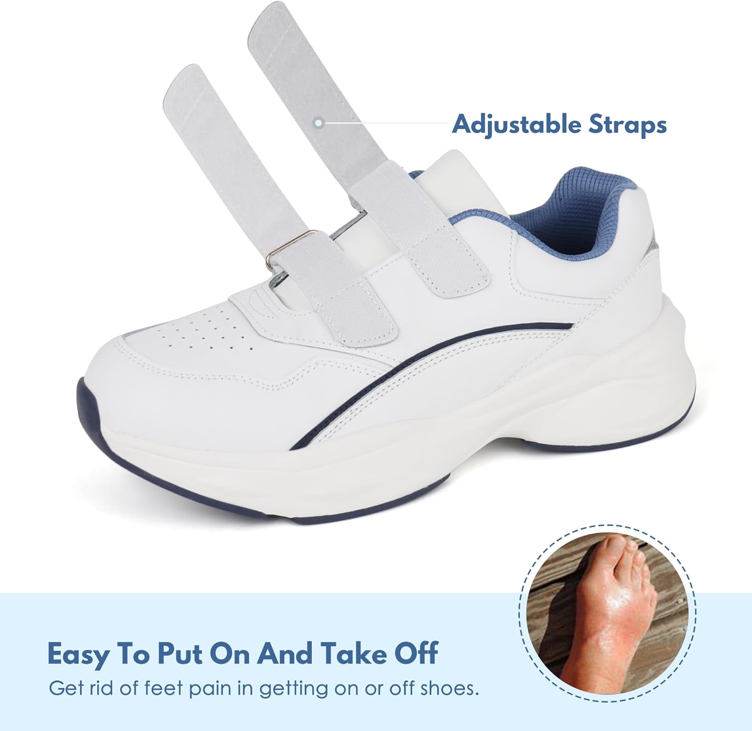 ORTOREX Women Diabetic Leather Shoes Orthopedic Walking Shoes Wide Toe Box Shoes - Image 5