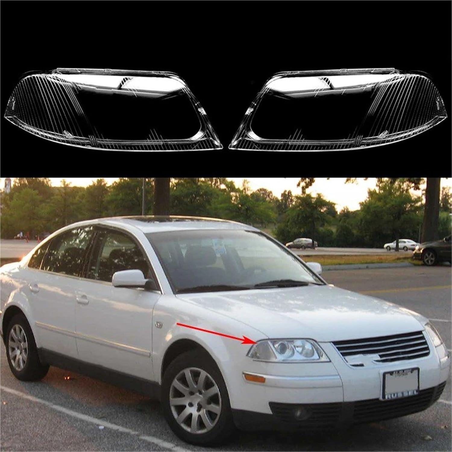 Car Front Headlight Shell For VW For Passat B5.5 2000-2005 Auto Headlamp Cover Headlight Caps Lampshade Housing Lamp Shell Glass Lens Car Headlight Cover