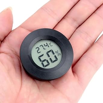 Probe Free Thermometer For Incubator, Thermometer Humidity Meter Digital LCD Display Round