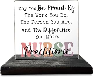 akeke Thank You Nurse Practitioner Gifts, Appreciation Gifts for Nurse Practitioner, NP Nurse Gifts for Women Nurse Practitioner Week Christmas Birthday Desk Decorative Signs Plaques GAN8, black